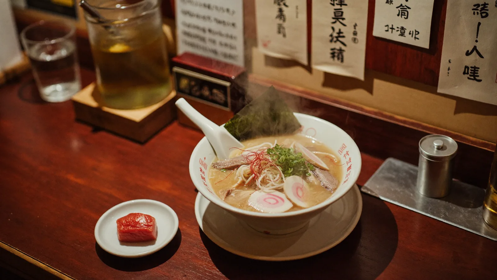 A steaming bowl of Japanese ramen, illustrating a guide to the best ramen in Hong Kong 2026
