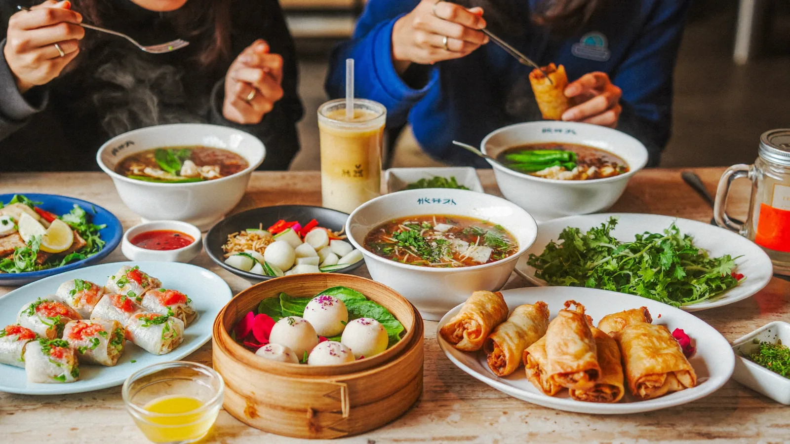 A colourful spread of dishes, illustrating a guide to the best Vietnamese restaurants in Hong Kong 2026