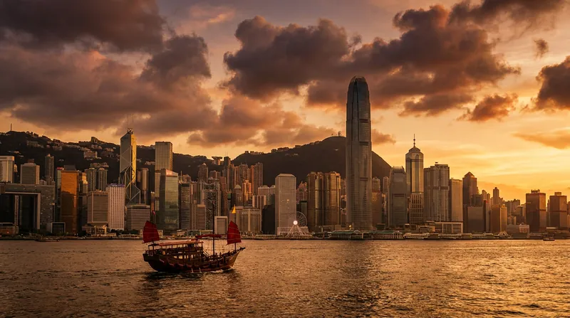Hong Kong skyline during its warmest winter on record