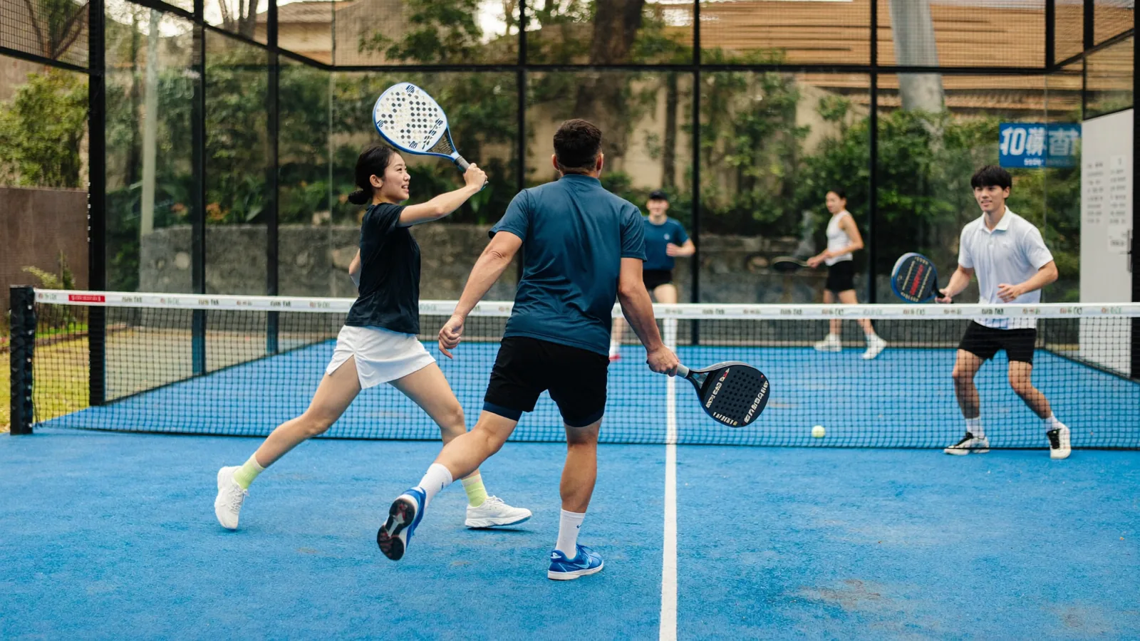An active sport scene, illustrating a guide to where to play padel in Hong Kong 2026